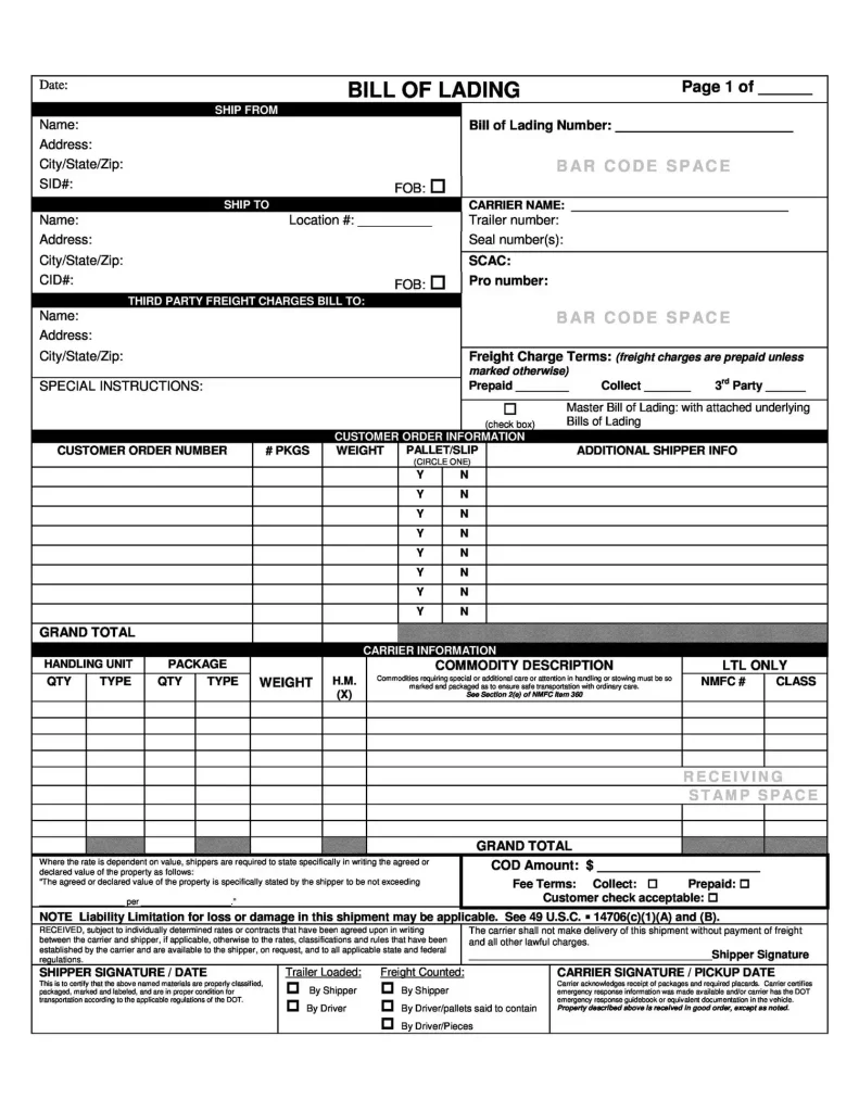 The Difference of a Freight Bill vs Bills of Lading