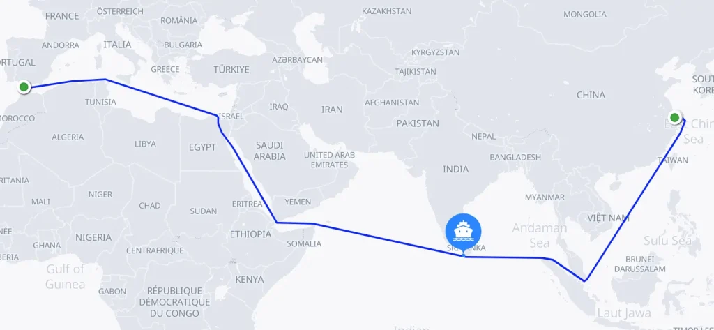 Sea freight cost from China to Spain