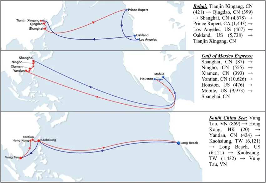 The Shipping Route from China to USA