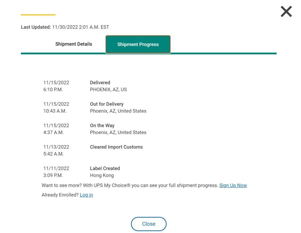 UPS-shipment-progress