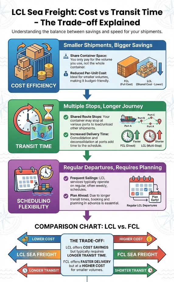 LCL Sea Freight: Cost vs Transit Time