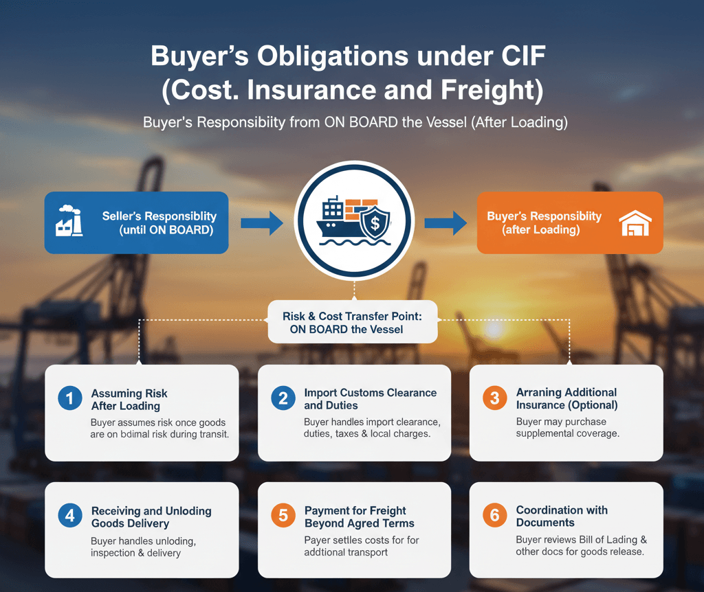 Buyer’s Obligations under CIF (Cost, Insurance and Freight)