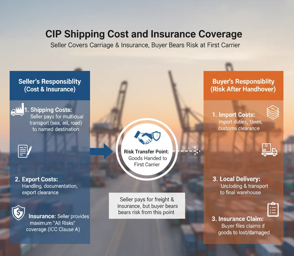 CIP Shipping Cost and Insurance Coverage