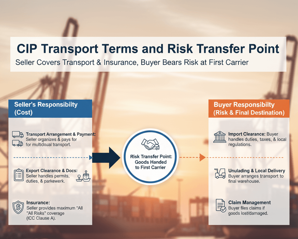 CIP Transport Terms and Risk Transfer Point