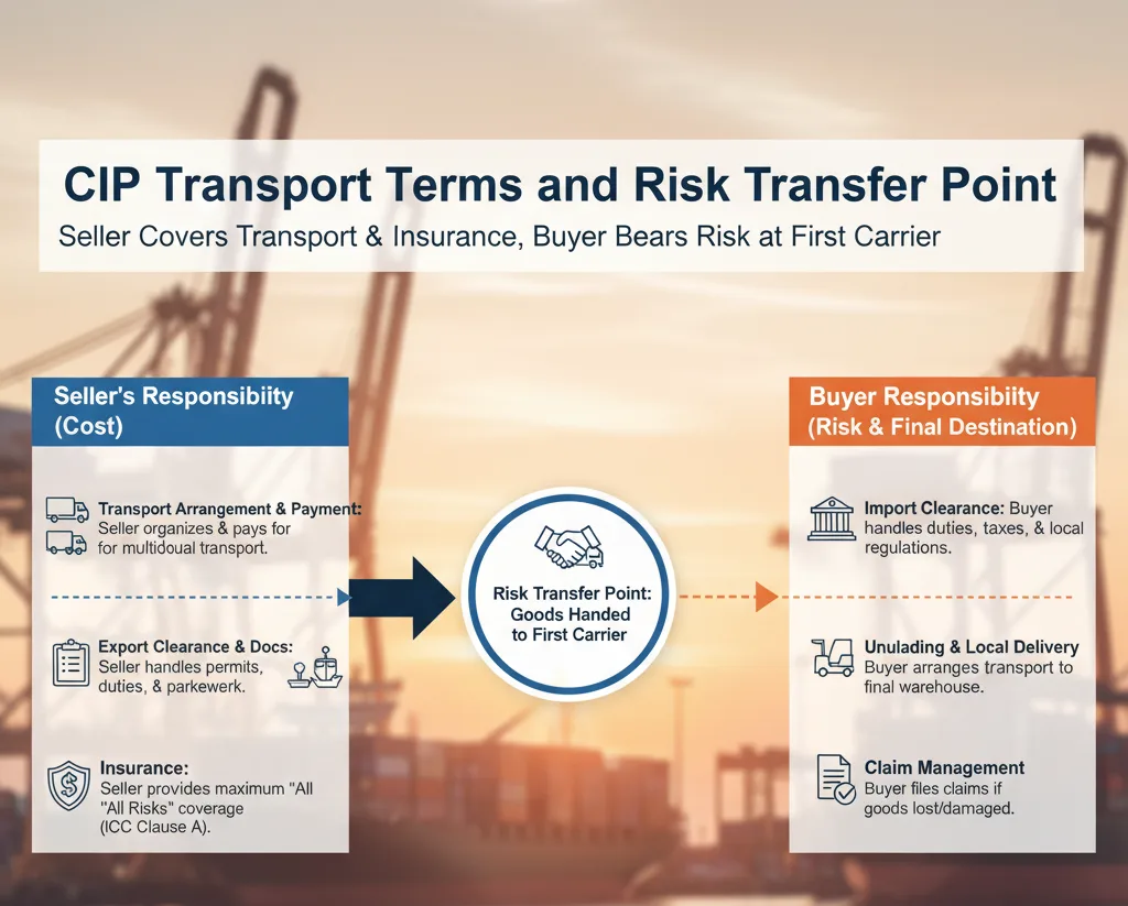CIP Transport Terms and Risk Transfer Point