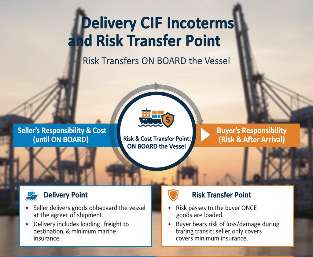 Delivery CIF Incoterms and  Risk Transfer Point