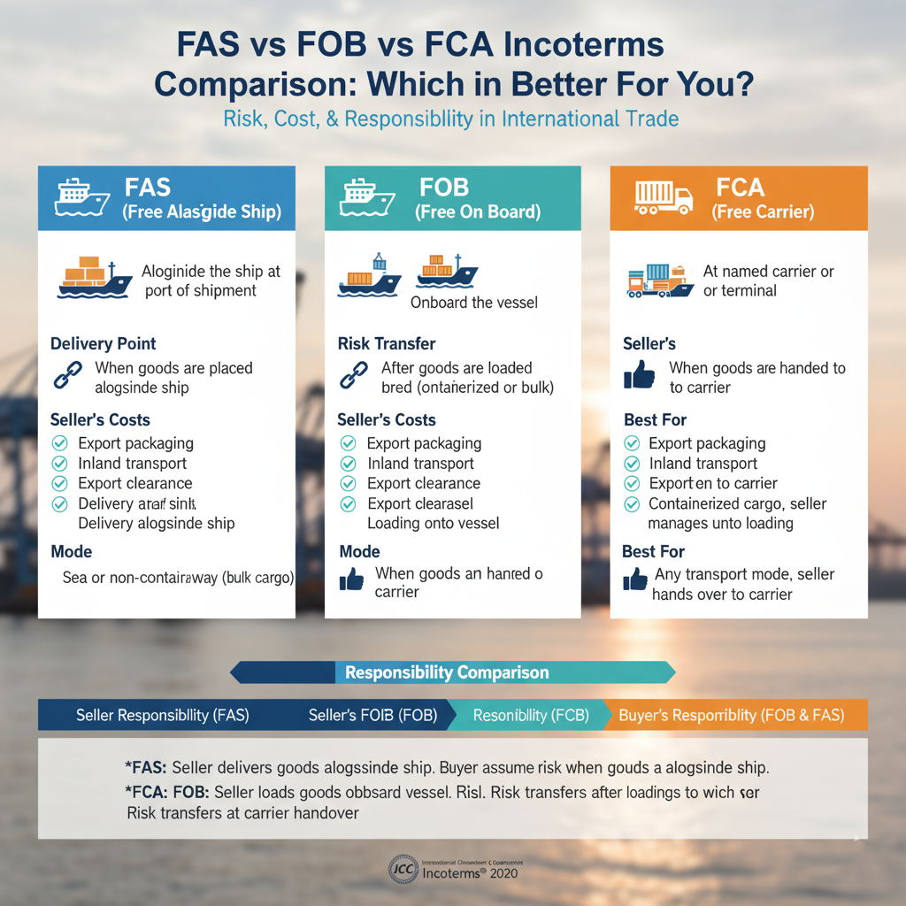 Difference Between FAS vs FOB vs FCA