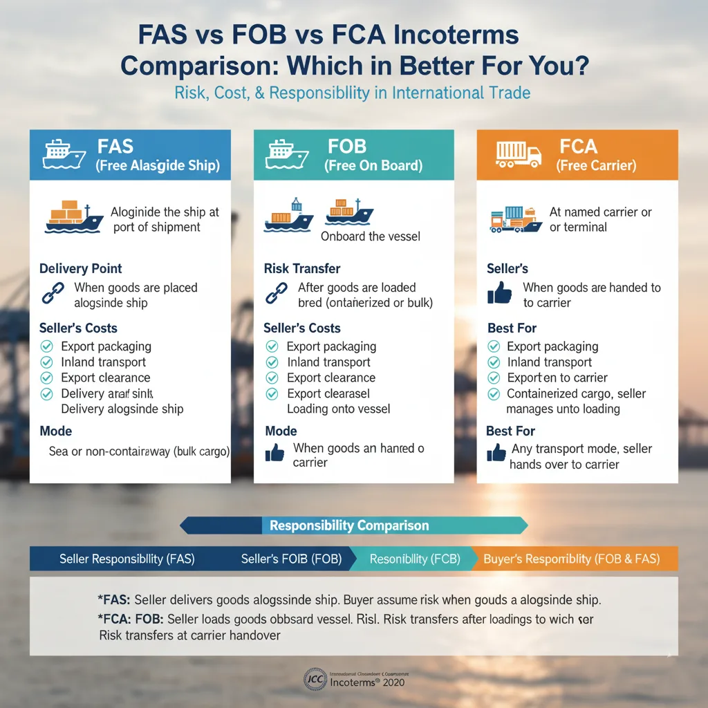 Difference Between FAS vs FOB vs FCA