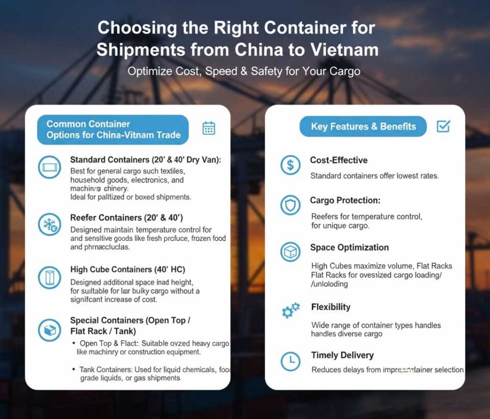 Choosing the Right Container for Shipments from China to Vietnam