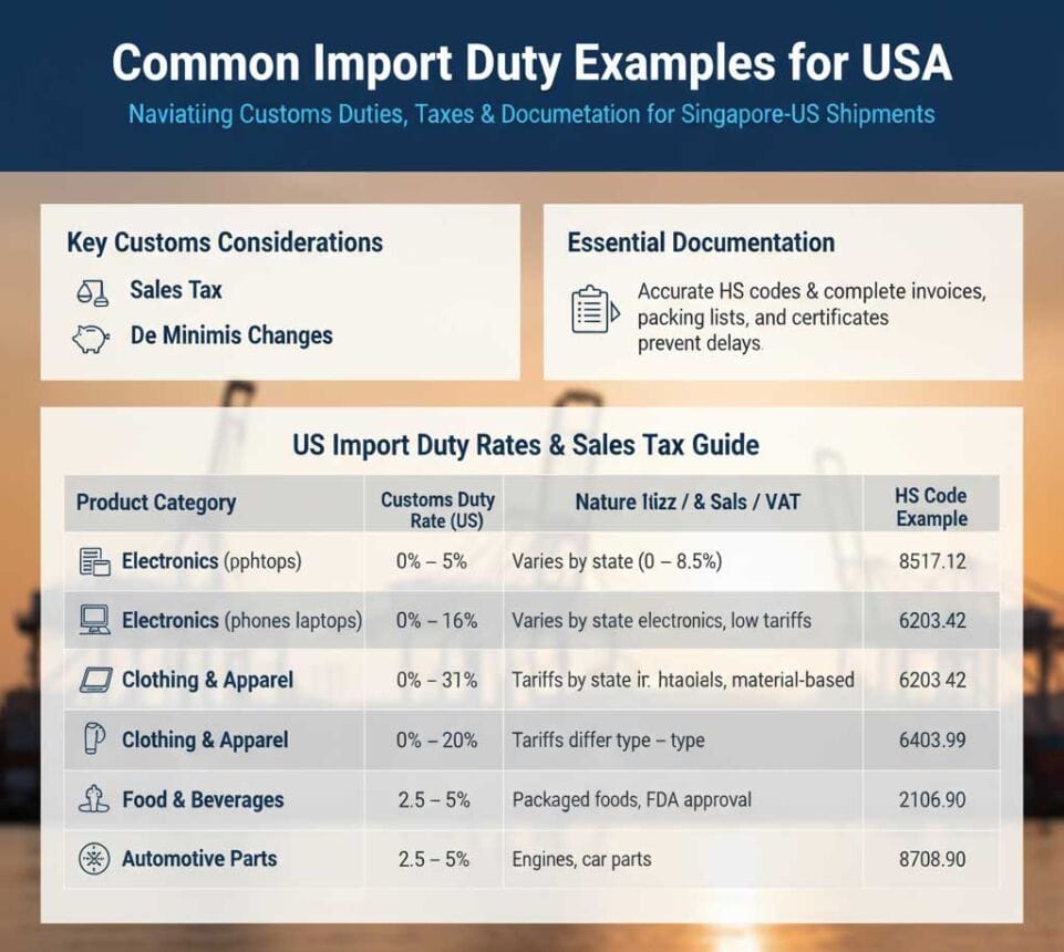 Common Import Duty Examples for USA