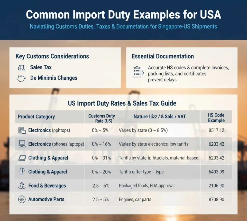 Common Import Duty Examples for USA