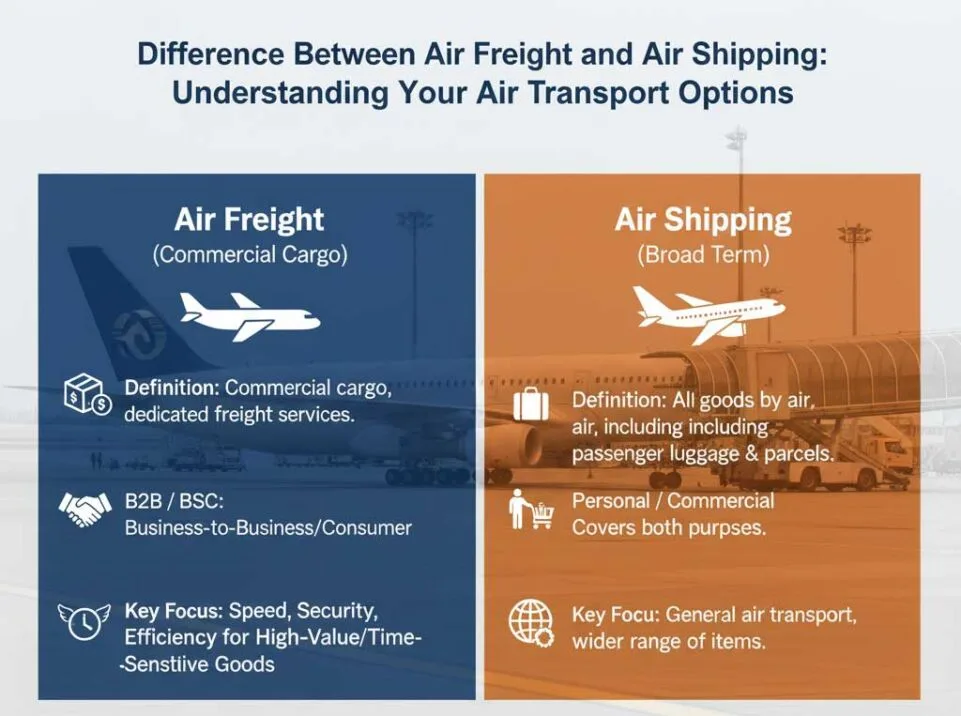 Difference Between Air Freight and Air Shipping