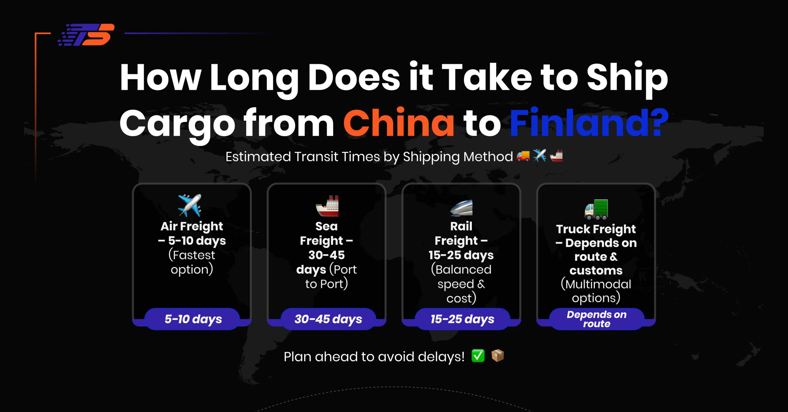 Shipping from China to Finland Transit Time