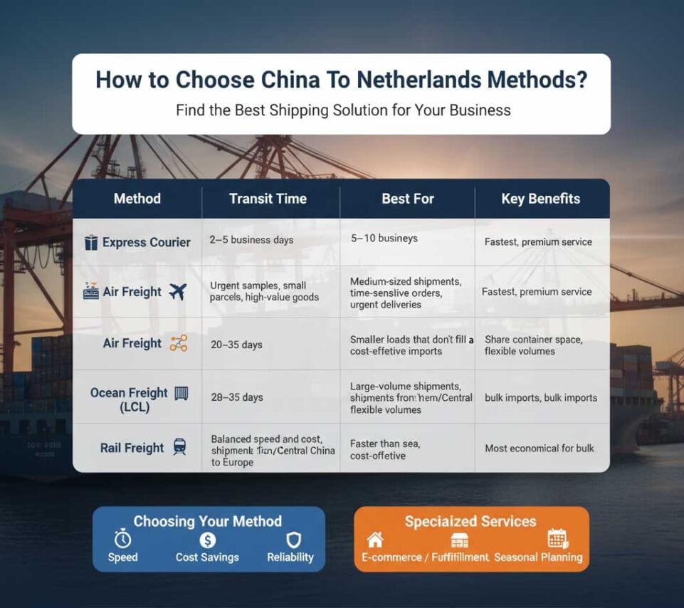 How to Choose China To Netherlands  Shipping Methods?