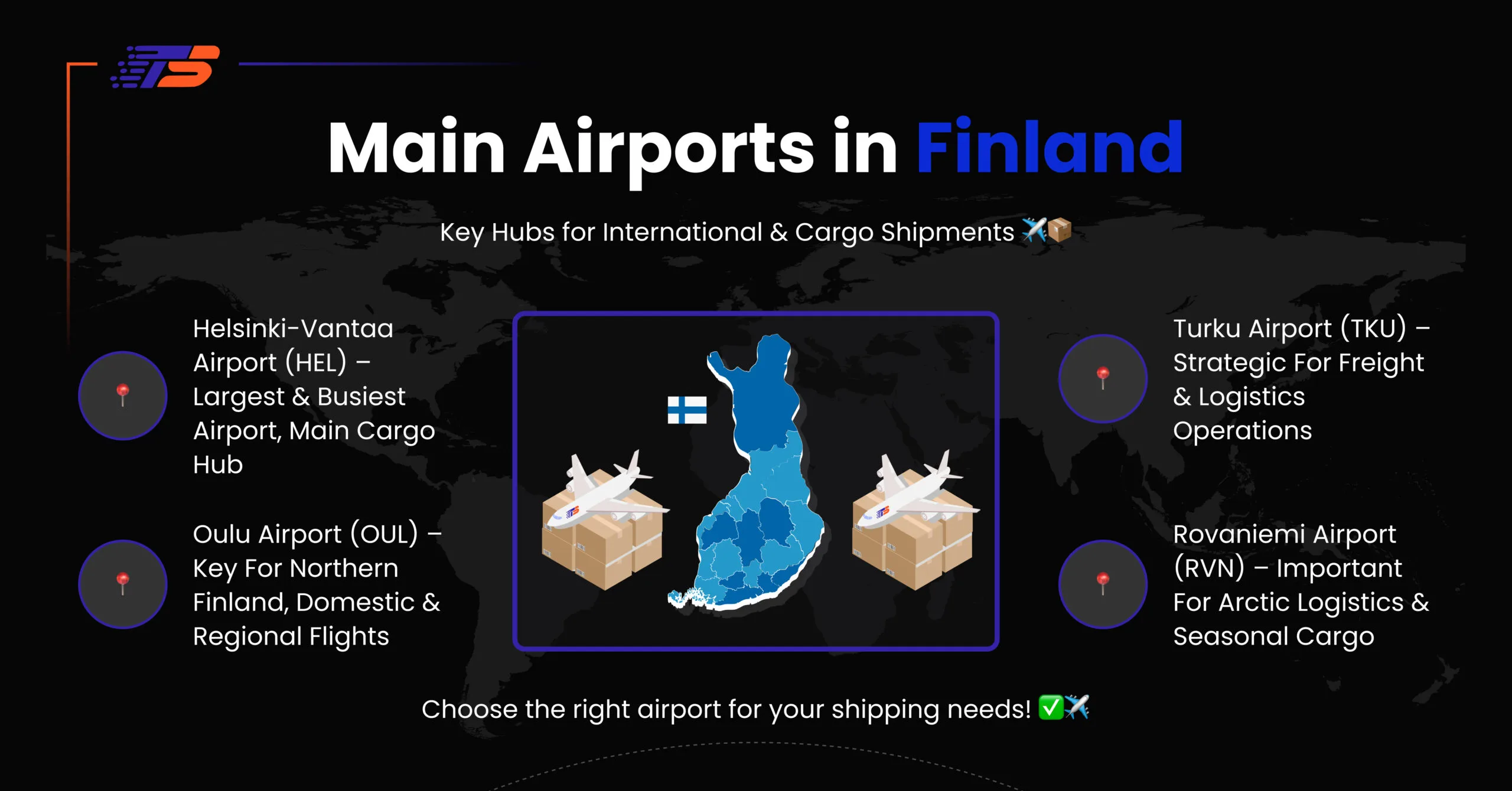 Major Air Freight Hubs for China to Finland Shipments