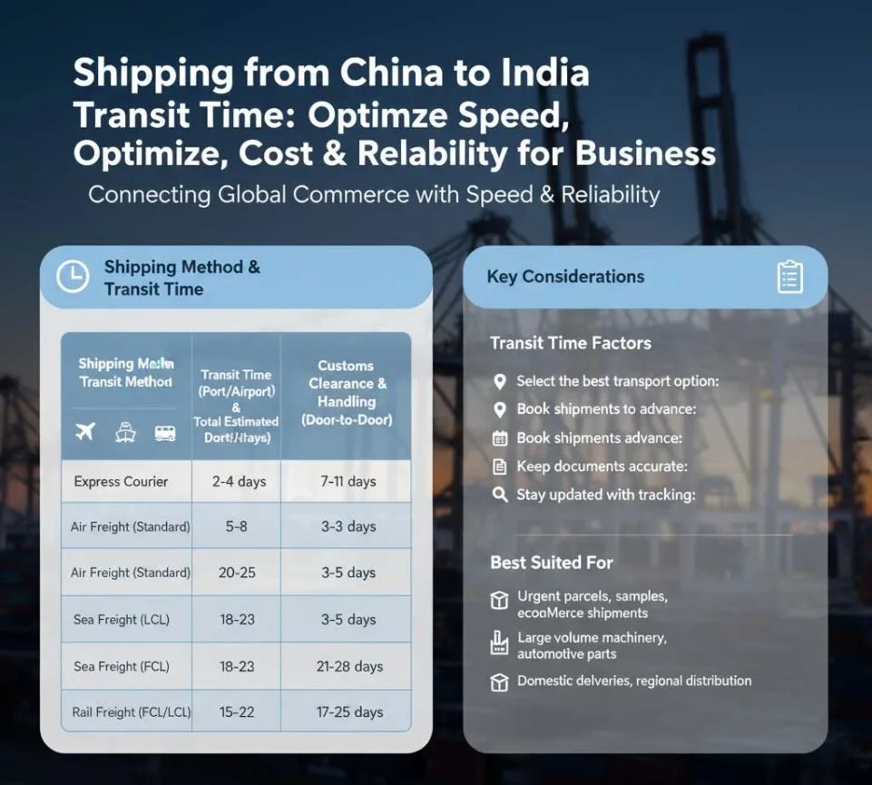 Shipping from China to India Transit Time