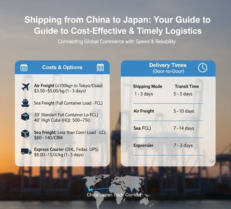 Shipping from China to Japan