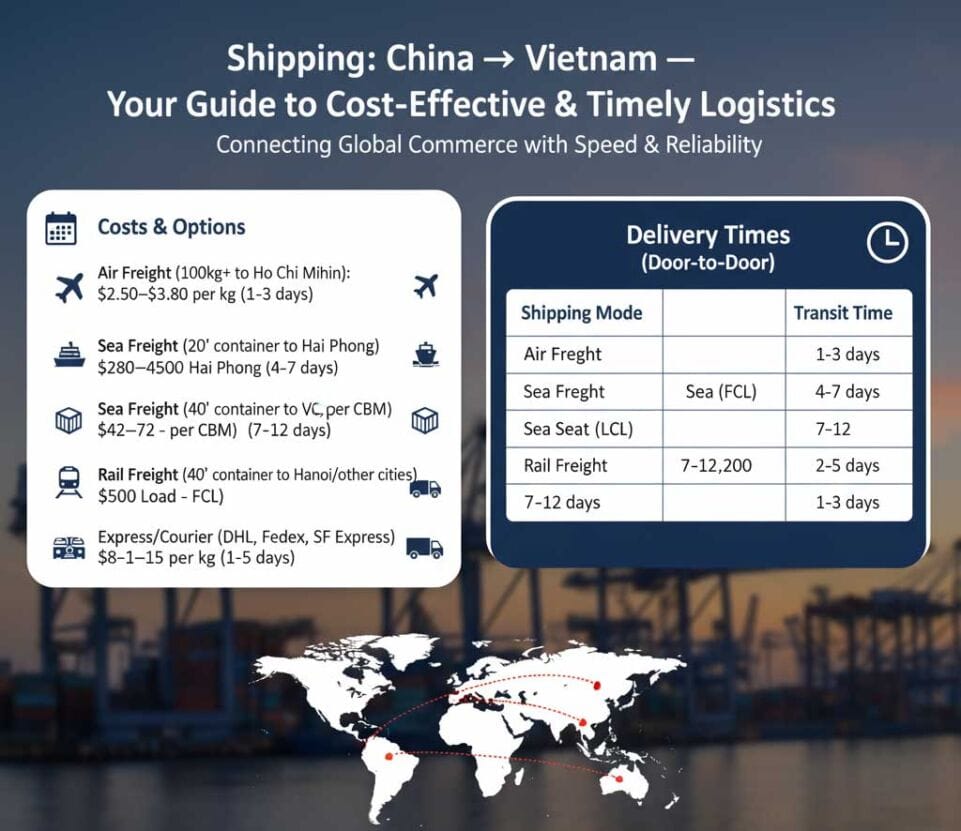 Shipping from China to Vietnam