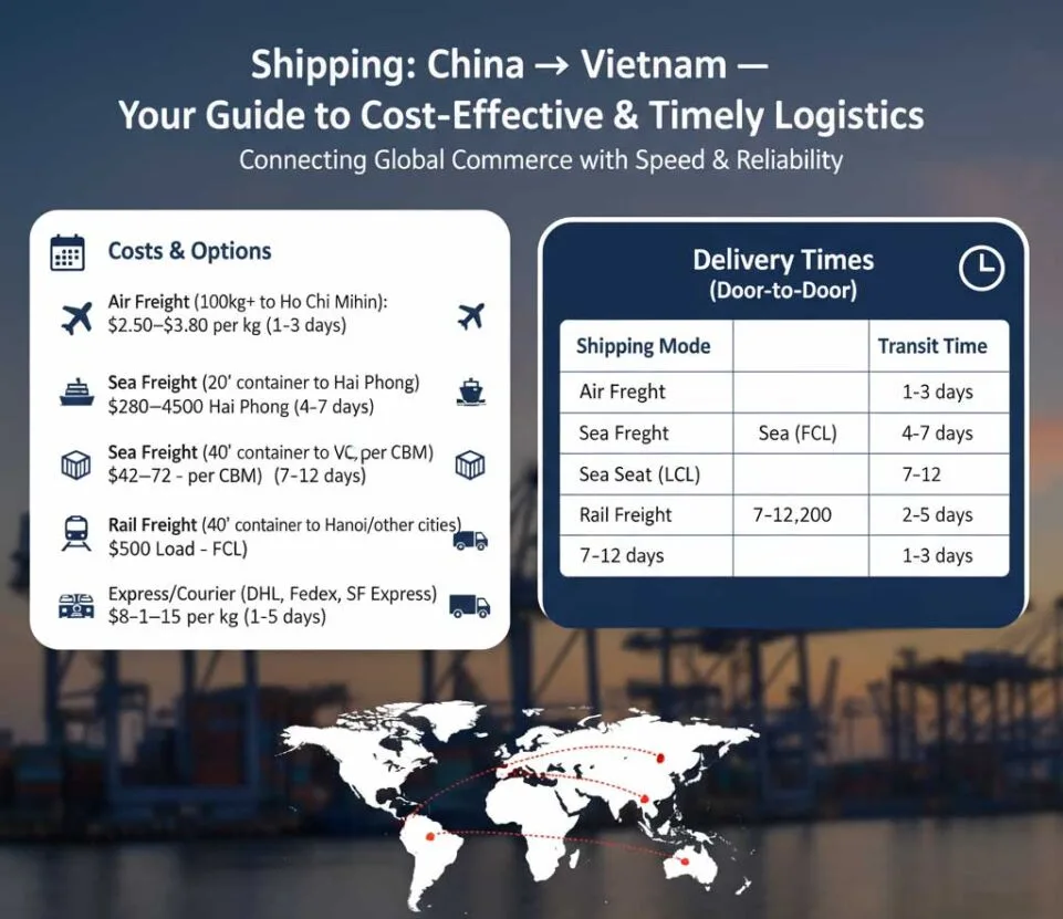 Shipping from China to Vietnam