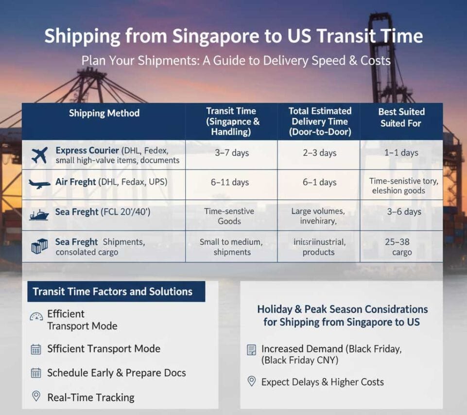 Shipping from Singapore to US Transit Time