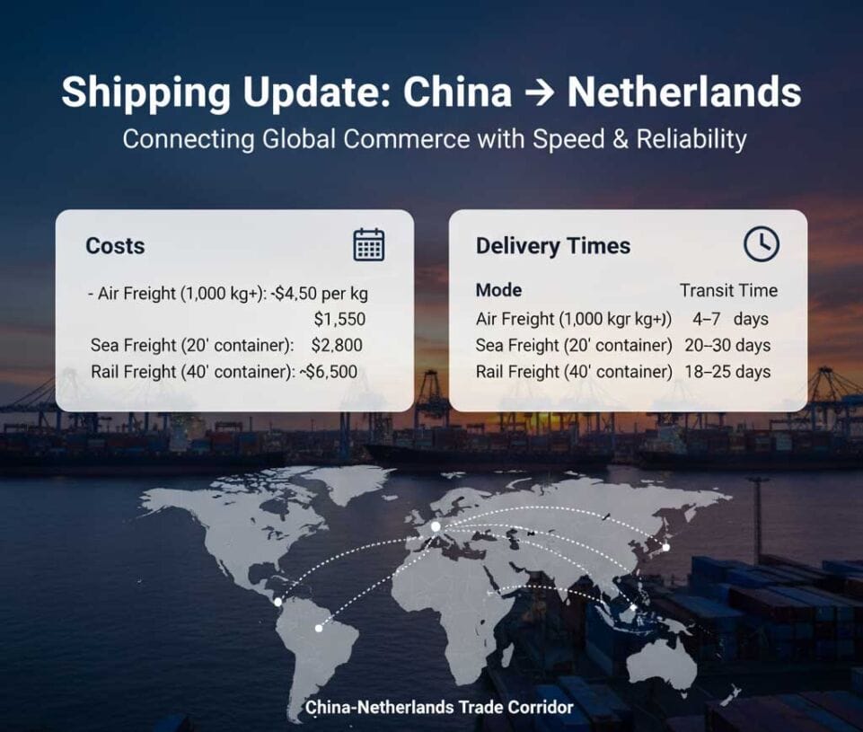 Shipping from china to Netherlands