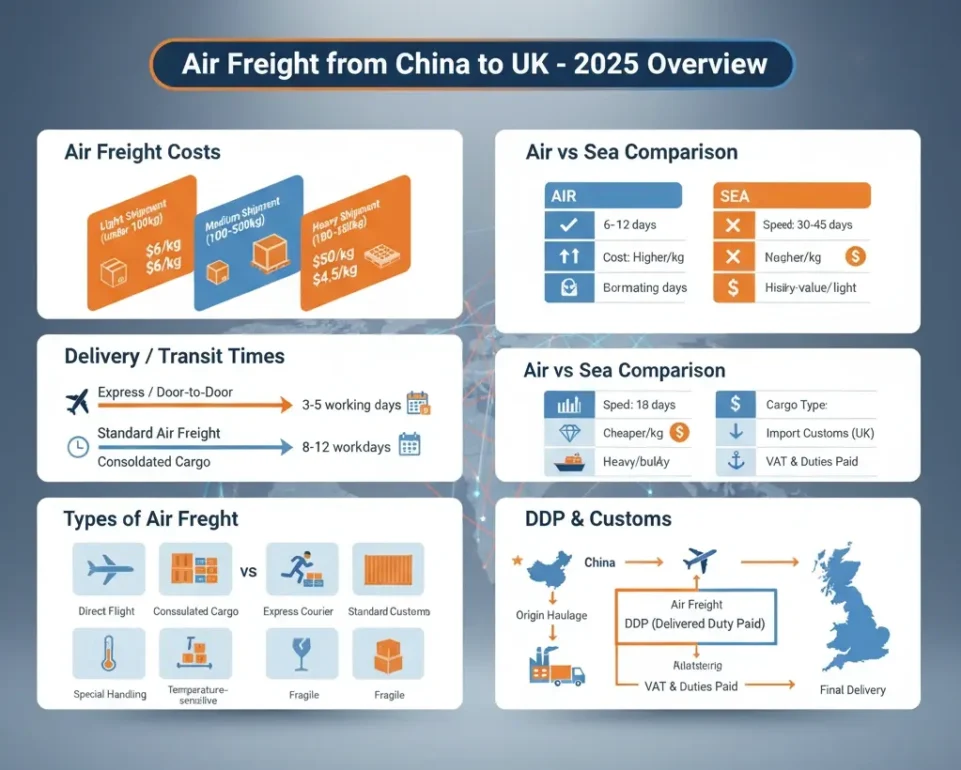 Air Freight from China to UK 2025 Update