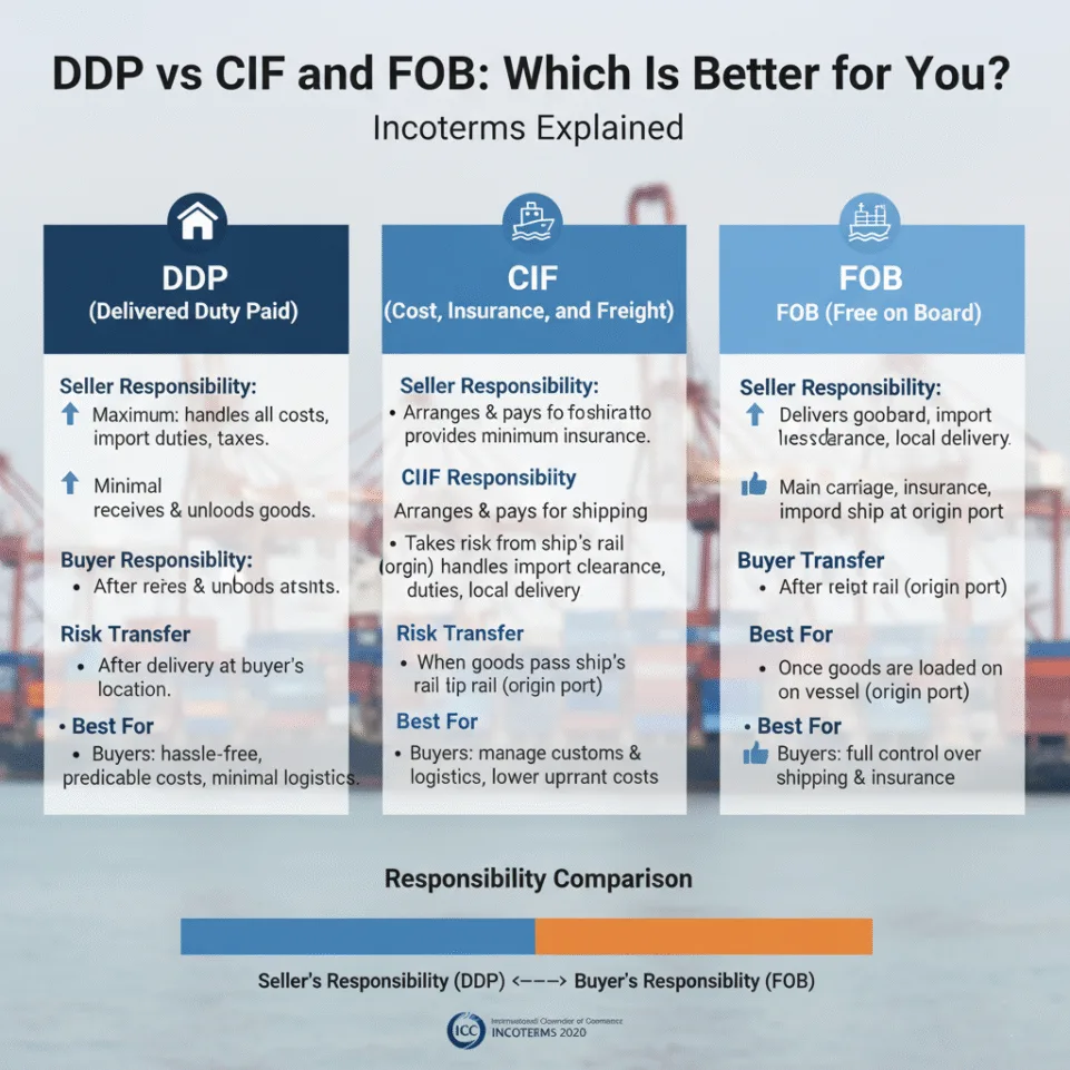 DDP vs CIF and FOB