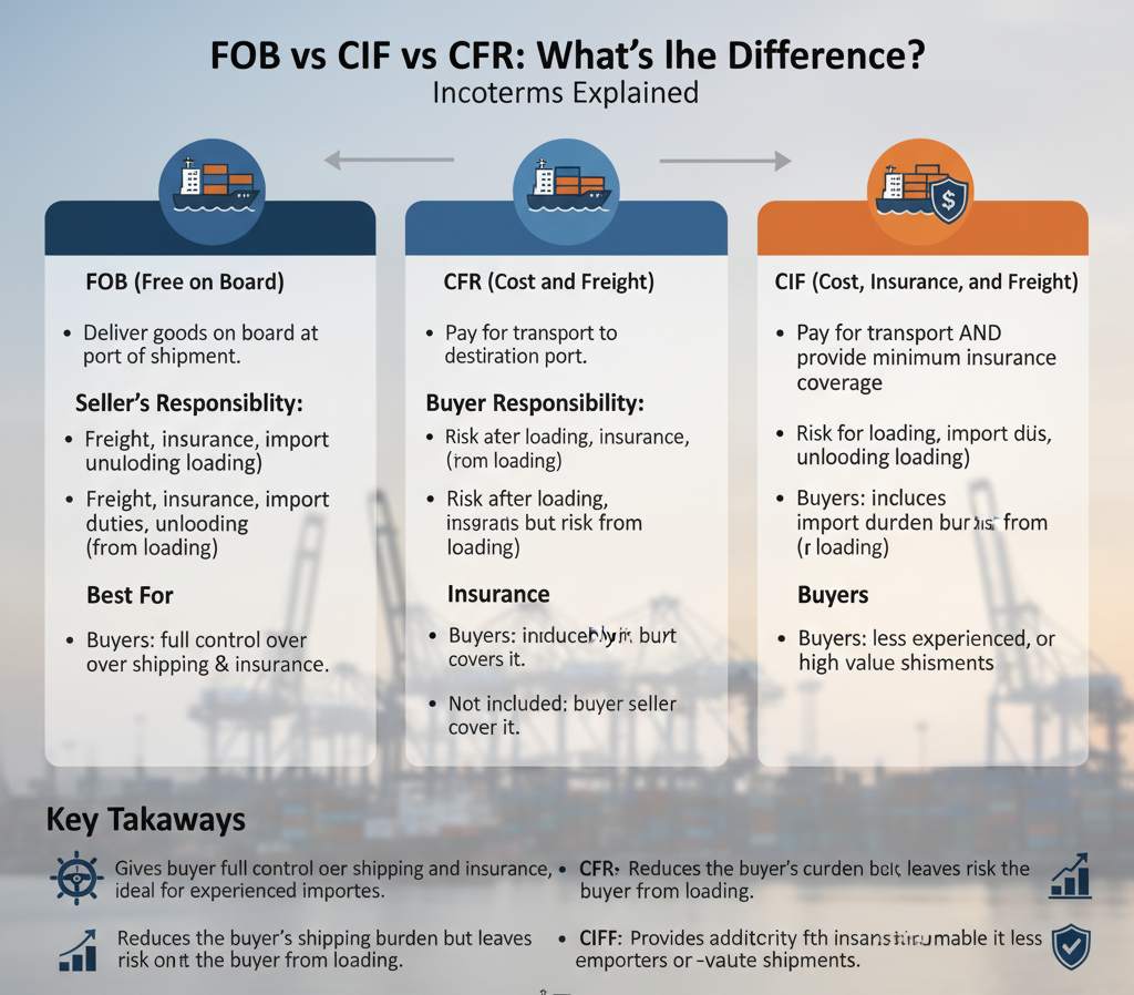 FOB vs CIF vs CFR  What’s the Difference