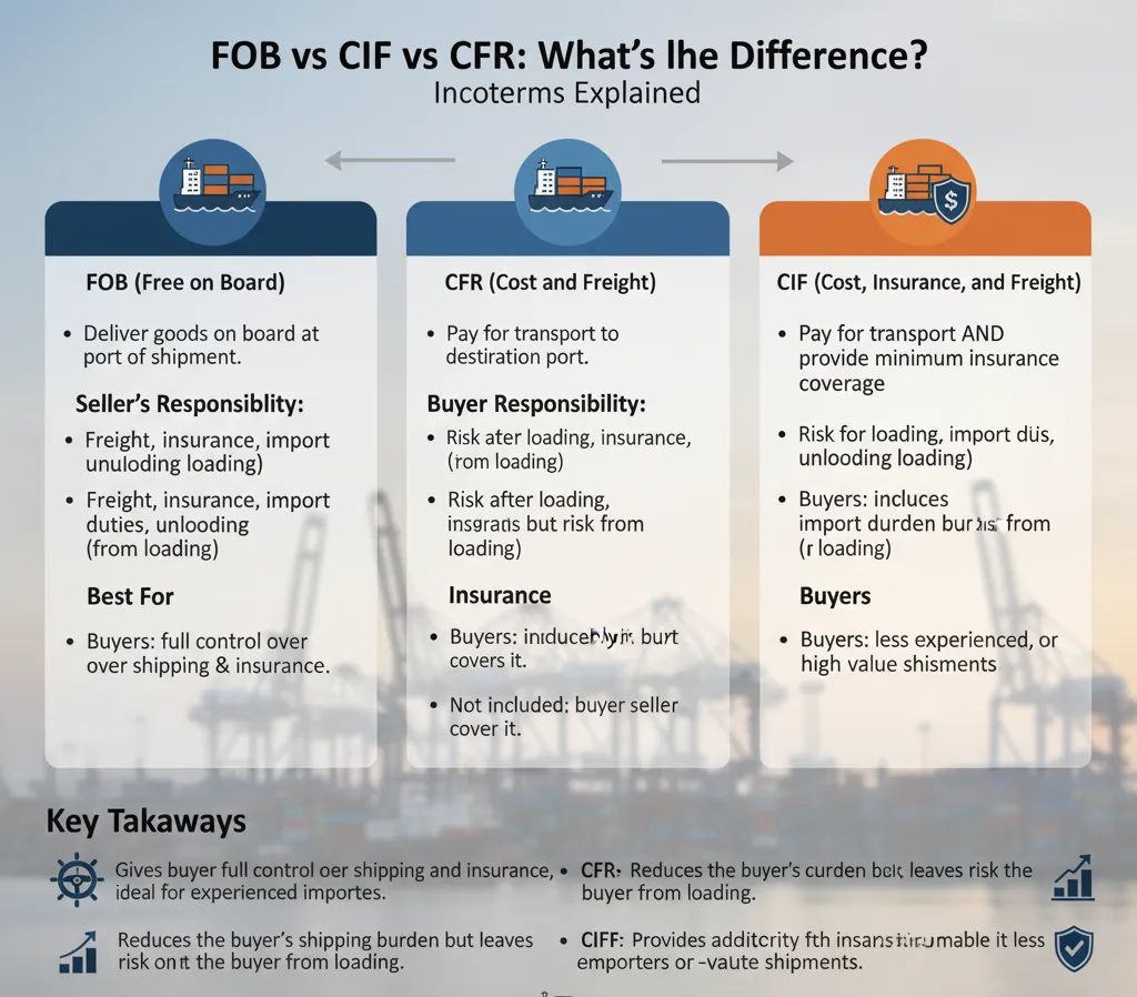 FOB vs CIF vs CFR What’s the Difference