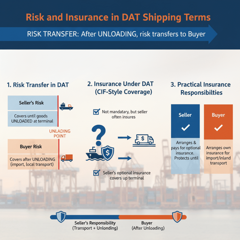 Risk and Insurance in DAT Shipping Terms