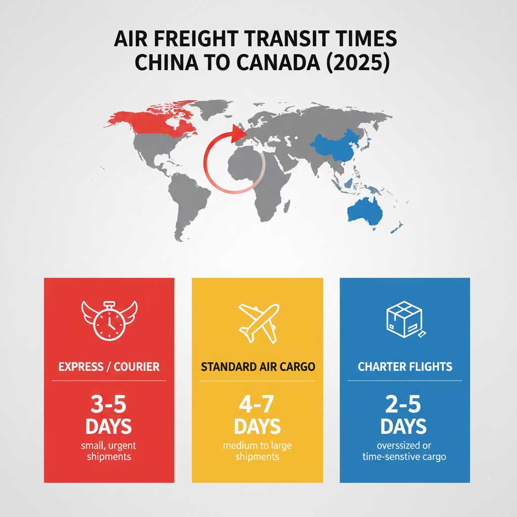 Air Freight Transit Times from China to Canada