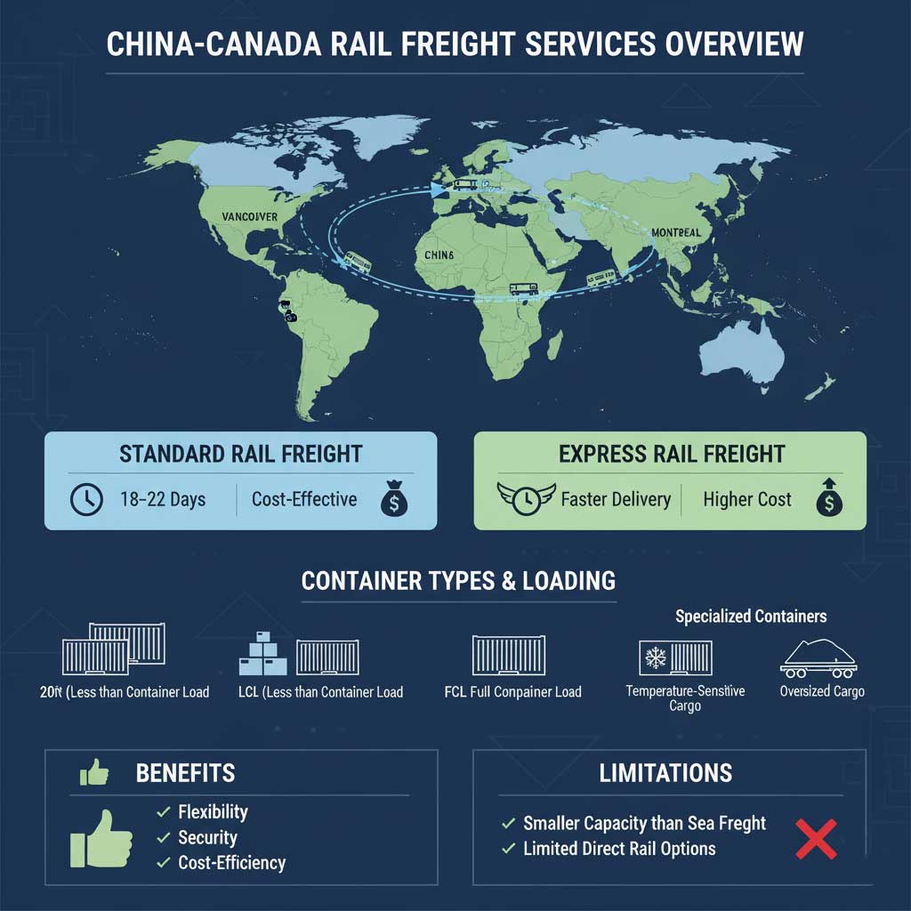 China to Canada Rail Freight Services and Shipping Options
