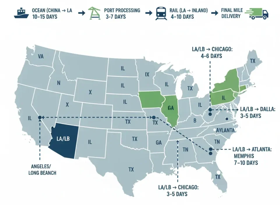 China to USA Intermodal Transit Time