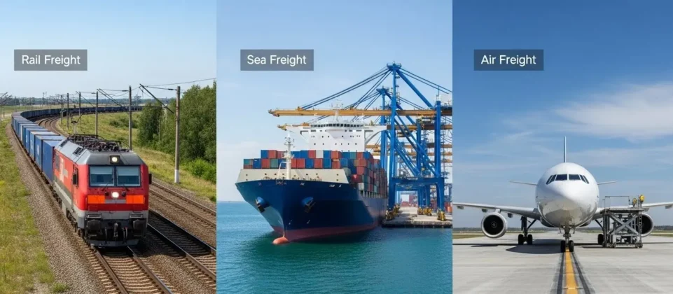 Comparing Shipping Methods Rail vs. Sea vs. Air (China → Germany)