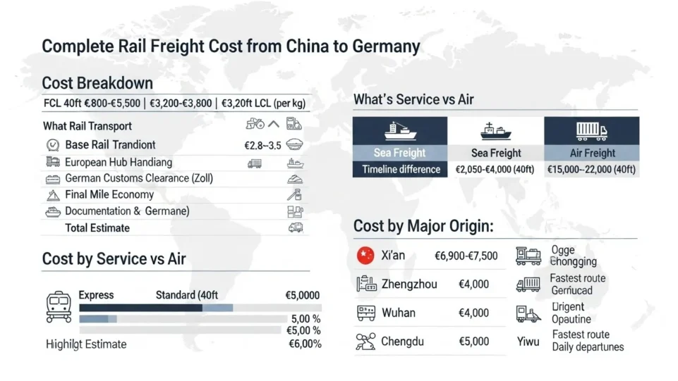 Complete Rail Freight Cost from China to Germany
