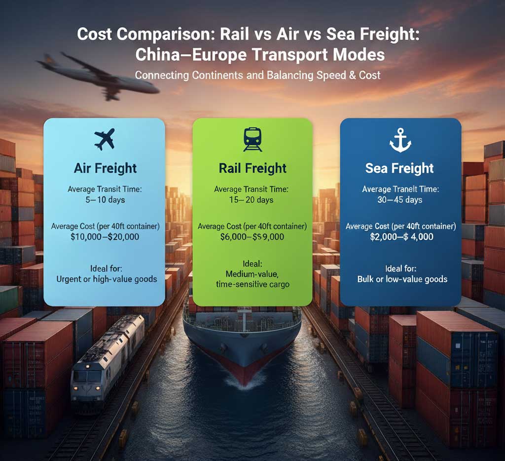 Cost Comparison: Rail vs Air vs Sea