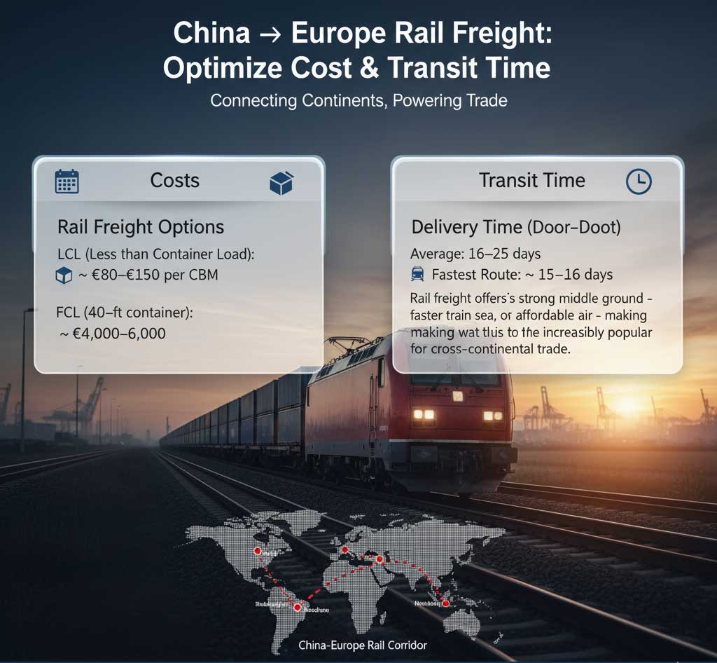 Cost & Transit Time: China → Europe (Rail Freight)