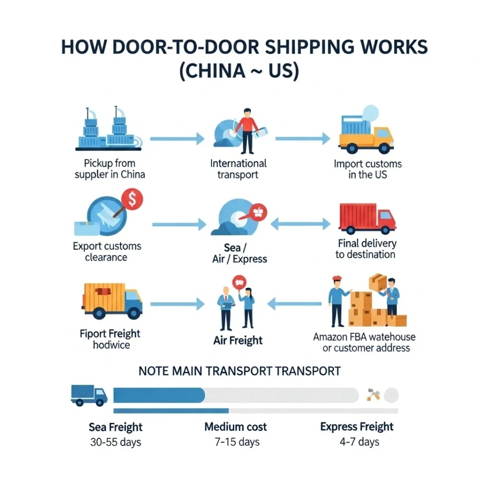 Door to Door Shipping China to USA Predictable Costs & Simple Process.infography