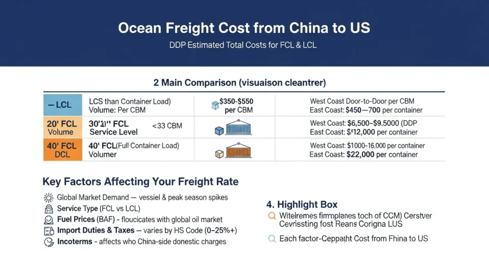 Ocean Freight Cost from China to US