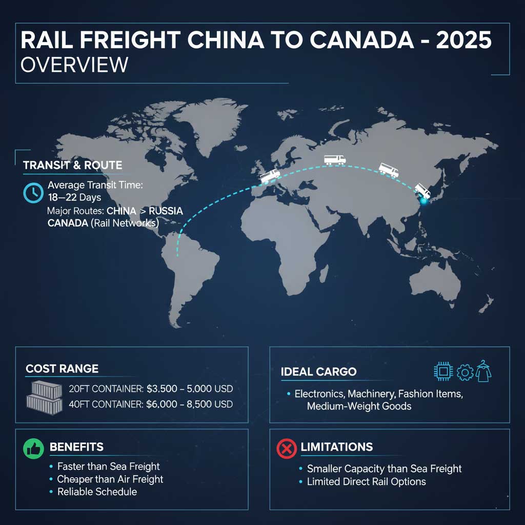 Rail Freight from China to canada – 2025 Cost & Transit Time Overview