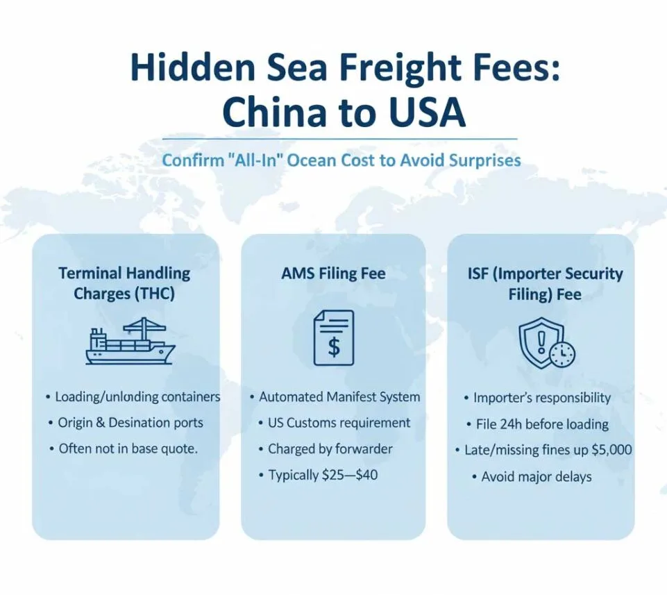 Sea Freight Hidden Fees (THC, AMS Filing, ISF Fee)