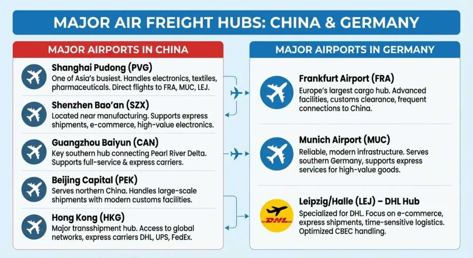 Best Airports for Air Freight Between China and Germany