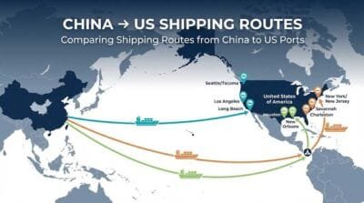 Comparing Shipping Routes from China to Different US Ports