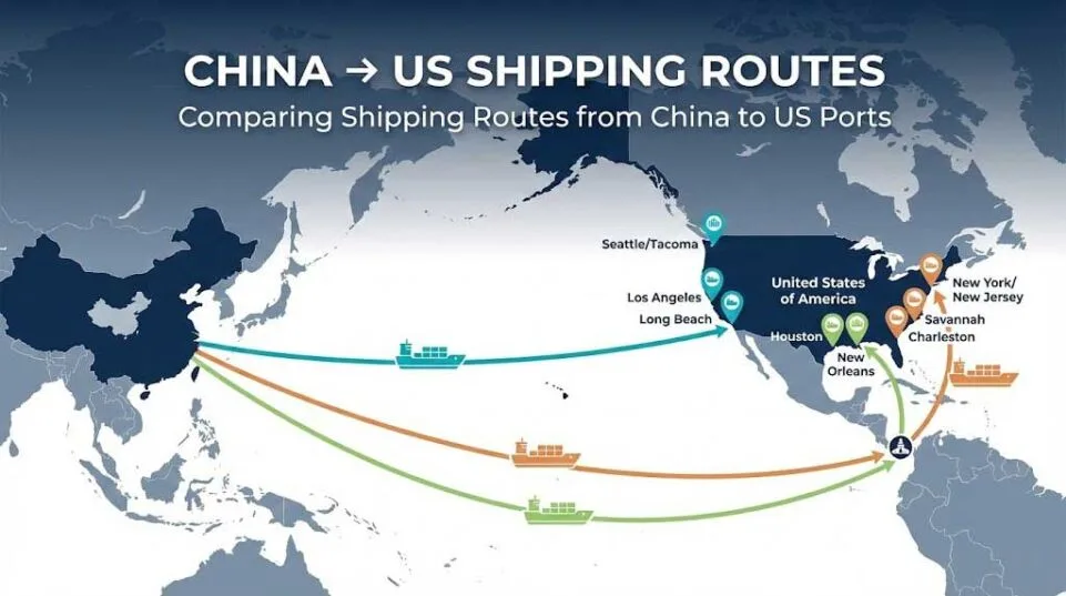 Comparing Shipping Routes from China to Different US Ports