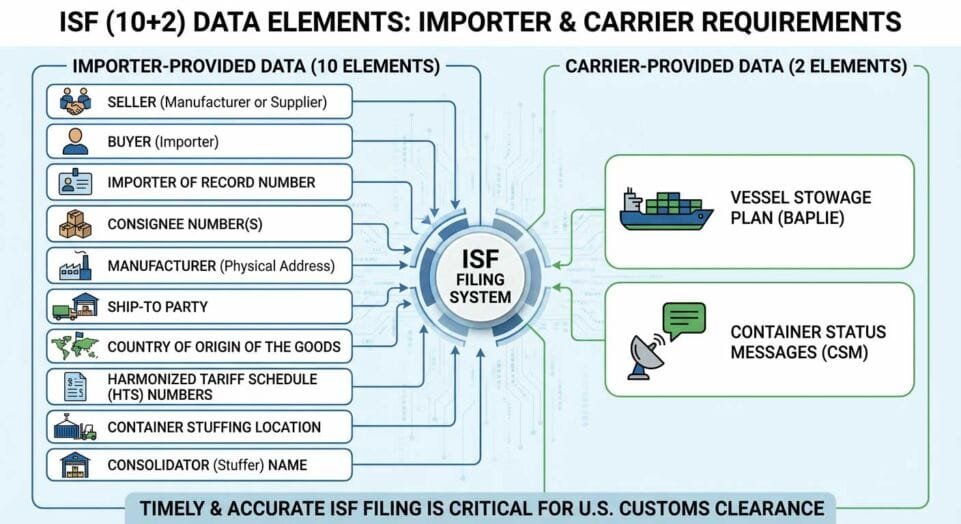 Information Needed for ISF (10 Data Elements + 2 Carrier Elements)