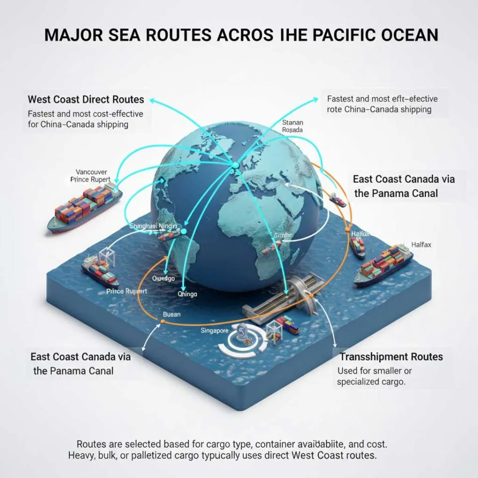 Major Sea Routes Across the Pacific Ocean