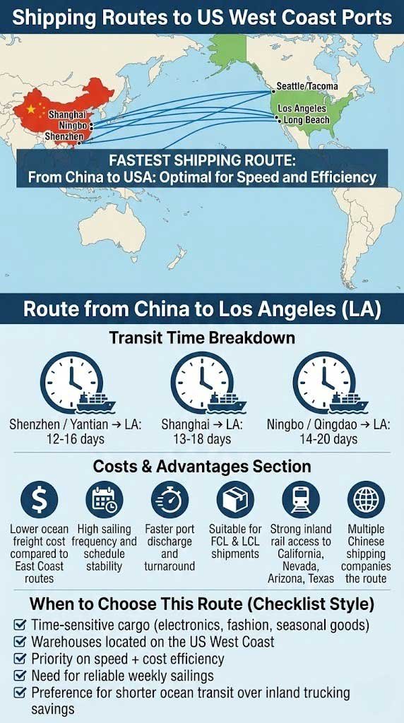 Shipping Routes to West Coast US Ports