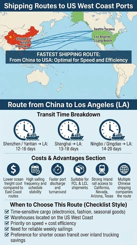 Shipping Routes to West Coast US Ports