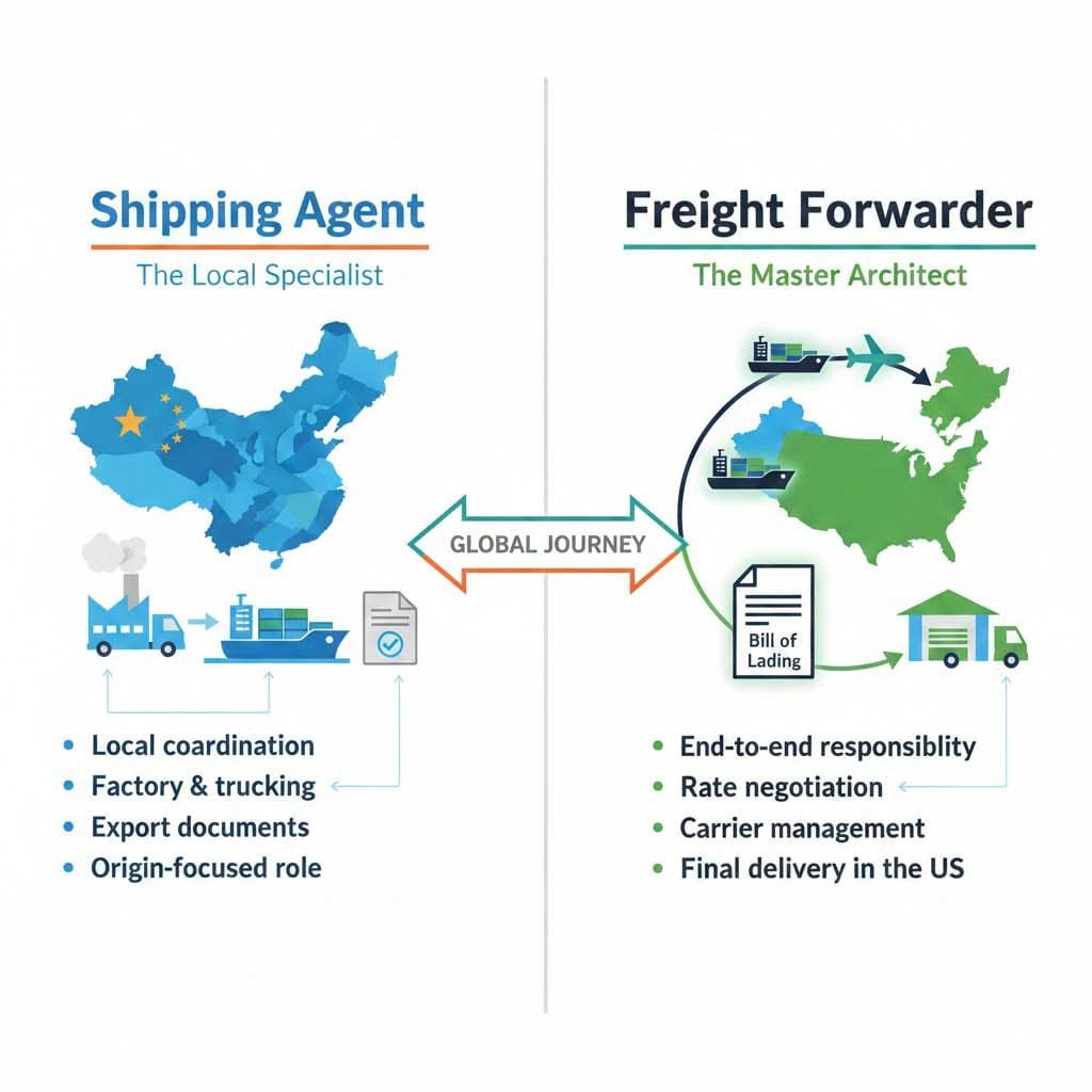 Freight Forwarder vs Shipping Agent